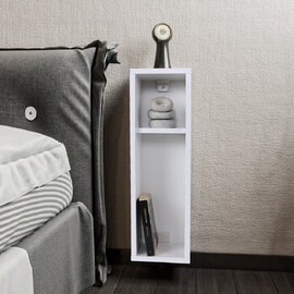 Skylo Wooden Wall Hung Bedside Table in White