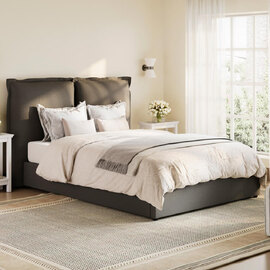 Slane Fabric King Size Bed In Deep Grey