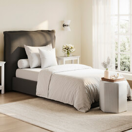 Slane Fabric Single Bed In Deep Grey
