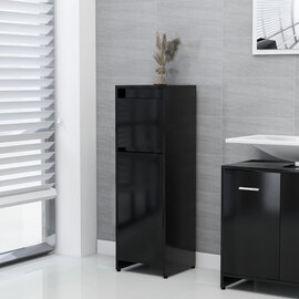 Smyrna Wooden Bathroom Storage Cabinet With 1 Door In Black