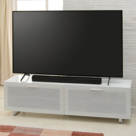 Sofia 1600mm Glass Top TV Stand With 2 Door - White High Gloss