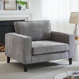 Soho Fabric 1 Seater Sofa In Grey