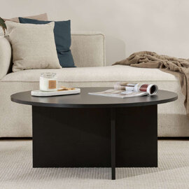Soleva Round Wooden Coffee Table in Black