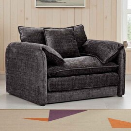 Somera Fabric 1 Seater Sofa in Black