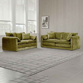 Somera Fabric 3+2 Seater Sofa Set in Green