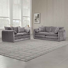 Somera Fabric 3+2 Seater Sofa Set in Grey