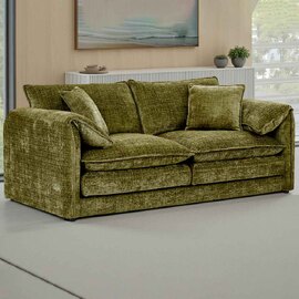 Somera Fabric 3 Seater Sofa in Green