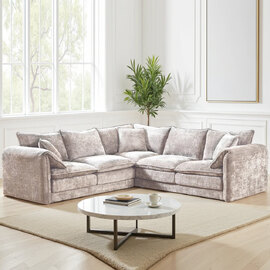 Somera Fabric Corner Sofa in Beige