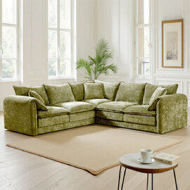 Somera Fabric Corner Sofa in Green