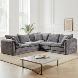 Somera Fabric Corner Sofa in Grey