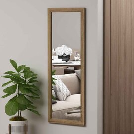 Sonny Glass Wall Mirror with Natural Wooden Frame