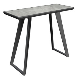 Sonora Sintered Stone Ceramic Console Table In Gloss Grey