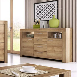 Sonora Wooden Sideboard With 2 Doors 4 Drawers In Riviera Oak
