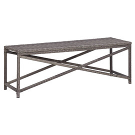 Sophiya 120cm Poly Rattan Garden Seating Bench In Grey