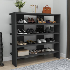 Sorano Wooden Shoe Storage with 4 Shelves in Anthracite
