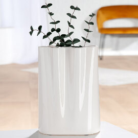 Sorelli Medium Ceramics Flower Vase In White