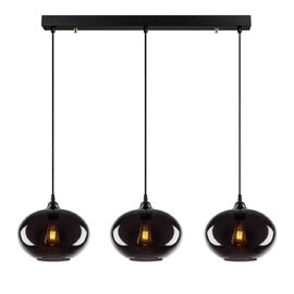 Sormel 3 Light Glass Ceiling Pendant Light in Black
