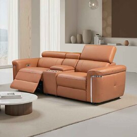 Southwark Leather Recliner 2 Seater Sofa In Tan