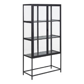 Sparks Wooden Display Cabinet With 2 Doors In Ash Black