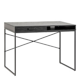 Sparks Wooden Laptop Desk With 1 Drawer In Ash Black