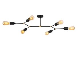 Sparrow 6 Light Metal Ceiling Cluster Light in Black