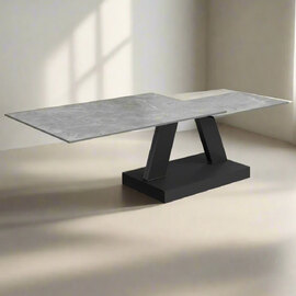 Spartanburg Sintered Stone Ceramic Coffee Table In Matte Grey