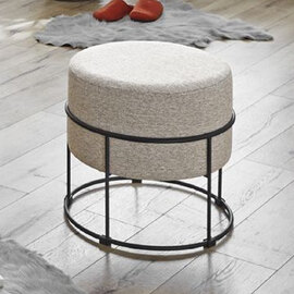 Spring Textile Fabric Stool In Cream