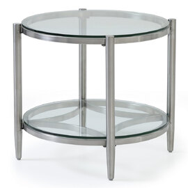 Stanford Glass End Table With Stainless Steel Frame