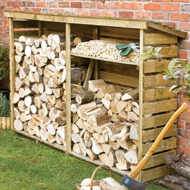 Stanin Large Wooden Garden Log Storage Shed In Natural