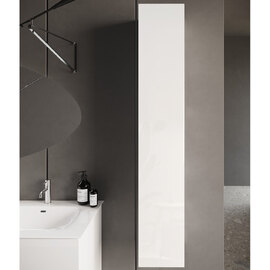 Sterling High Gloss Bathroom Wall Cabinet With 1 Door In White