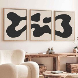 Stillform Wooden 20x30cm Fluidity Art Frame Set of 3 in Black and White