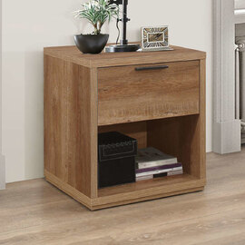 Seward Wooden Bedside Cabinet With 1 Drawer In Rustic Oak