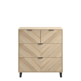 Stockholm Wooden Chest Of 4 Drawers In Sonoma Oak