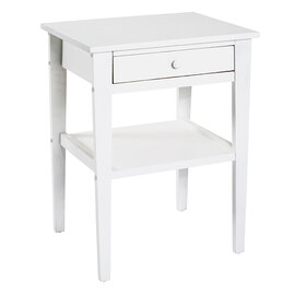 Stockton Wooden 1 Drawer Side Table In White