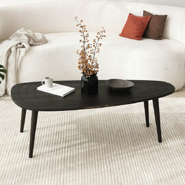 Suelo Oval Beech Wood Coffee Table in Anthracite