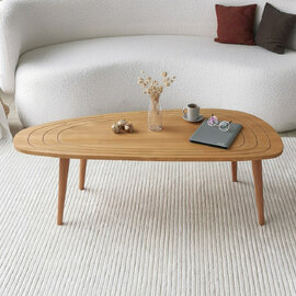 Suelo Oval Beech Wood Coffee Table in Teak