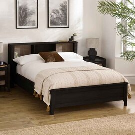 Sumter Wooden Double Bed in Black Ash