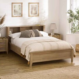 Sumter Wooden King Size Bed in Brown