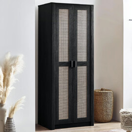 Sumter Wooden Wardrobe With 2 Doors - Black