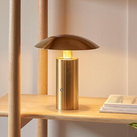 Sunrise Metal Rechargeable Table Lamp In Brushed Gold