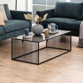 Surf Wooden And Glass Coffee Table In Black Izmir