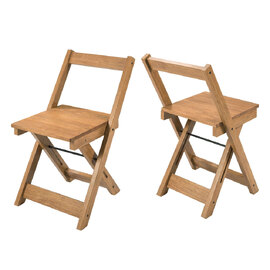Suva Natural Wooden Folding Dining Chairs in Pair