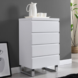 Sydney High Gloss Chest Of 4 Drawers In White
