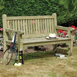 Syresham Wooden Garden 2 Seater Bench In Natural