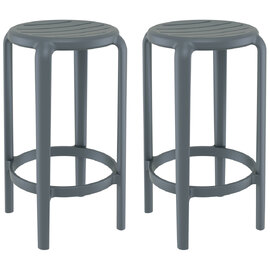 Tacoma Dark Grey 75cm Polypropylene Stools In Pair