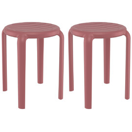 Tacoma Marsala 45cm Polypropylene Stools In Pair