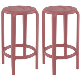 Tacoma Marsala 65cm Polypropylene Stools In Pair