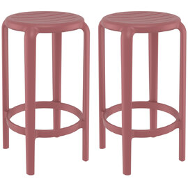 Tacoma Marsala 75cm Polypropylene Stools In Pair
