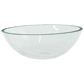 Tacoma Oval Countertop Basin Without Waste 500mm Wide 0TH - Clear Glass