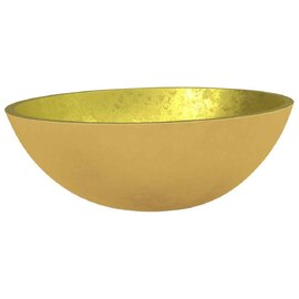 Tacoma Oval Countertop Basin Without Waste 500mm Wide 0TH - Gold Glass
